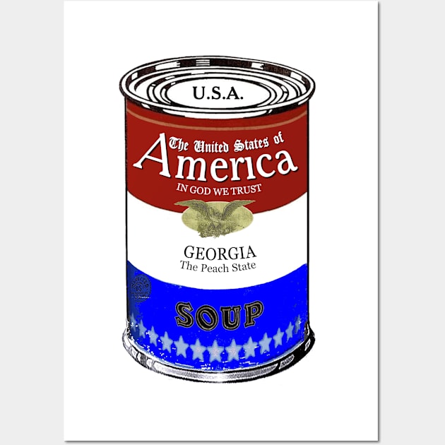 America Soup GEORGIA Pop Art Wall Art by BruceALMIGHTY Baker